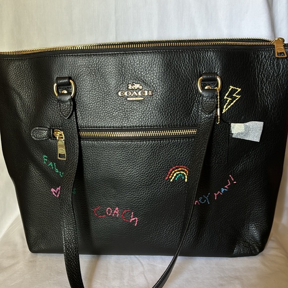 Coach Gallery Tote With Diary Embroidery black NWT - Picture 5 of 8
